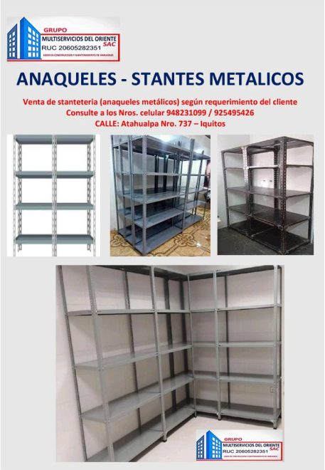 Anaqueles y estantes metálicos